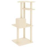 Cat Tree with Sisal Scratching Posts Cream 123 cm 171783