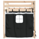 Bunk Bed without Mattress White&Black 90x190 cm Single Solid Wood Pine 3283937