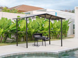 8ft x 5ft Outdoor BBQ Protective Gazebo Tent Aluminium Steel Frame w/ 2 Shelves Hardtop Roof Canopy T3398P320140