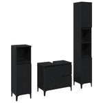 Bathroom Furniture Set with Drawer 3 pcs Black 30 x 30 x 180 cm 3333087