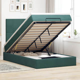 Ottoman Bed with Mattresses Dark Green 120x200cm Velvet 3313394