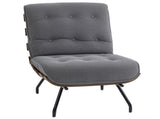 Accent Chair, Linen-look Fabric Reading Chair with Spring Cushion, Slatted Support, Steel Frame, T3398P552693