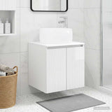 Wall-Mounted Sink Vanity High Gloss White 49.5 x 44.5 x 66 cm 890456