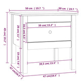 Side Table 50x50x49 cm Solid Wood Pine 813794