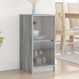 Side Cabinet with Glass Doors Grey Sonoma 35x37x75.5 cm 836404