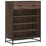 ZNTS Shoe Cabinet Brown Oak 75x38x97.5 cm Engineered Wood and Metal 3300879