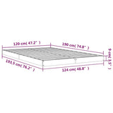 Bed Frame without Mattress White 120x190 cm Small Double Solid Wood Pine 823475