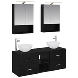 Bathroom Furniture Set 5 pcs Black Oak 3406720