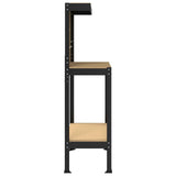 Workbench Black 81 x 41 x 145 cm Engineered Wood and Metal 42020131