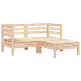 Garden Sofa 2-Seater with Footstool Solid Wood Pine 838019