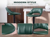 Set of Two Faux Leather Bar Stools - Dark Green T3398P423526