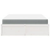 ZNTS Bed with Mattress White 140x200 cm Solid Wood Pine 3281935