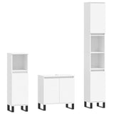 ZNTS 3 Piece Bathroom Cabinet Set White Engineered Wood 3187797