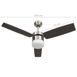 Ceiling Fan with Light and Remote Control 108 cm Dark Brown 51491