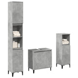 3 Piece Bathroom Furniture Set Concrete Grey Engineered Wood 3324948