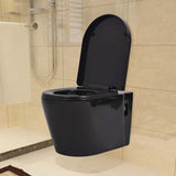 Wall Hung Toilet with Concealed Cistern Ceramic Black 274670