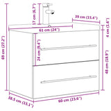 ZNTS 2 Piece Bathroom Furniture Set Concrete Grey Engineered Wood 3324961