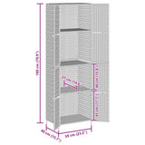 Garden Storage Cabinet Grey 59x40x180 cm Poly Rattan 319873