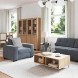 Sofa Set with Cushion 3 pcs Grey 221 x 78 x 80 cm Velvet 3324640