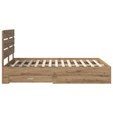 Bed Frame with Drawer Artisan Oak 140 x 190 cm Engineered Wood 3411979
