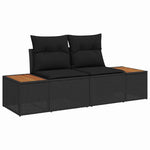 Garden Sofa Black 184 x 62 x 85cm Poly Rattan 42006818