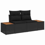 Garden Sofa Black 184 x 62 x 85cm Poly Rattan 42006818