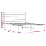 Metal Bed Frame without Mattress with Headboard White 135x190cm 352367