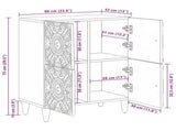 Sideboard with Storage Brown 60 x 33.5 x 75 cm Solid Mango Wood 4018358