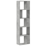 Bookcase 5-Tier Concrete Grey 45x23.5x162.5 cm Engineered Wood 852783