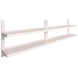 2-Tier Floating Wall Shelves 2 pcs Stainless Steel 300x30 cm 3055901