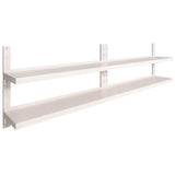 2-Tier Floating Wall Shelves 2 pcs Stainless Steel 300x30 cm 3055901