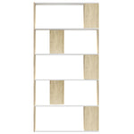 ZNTS Book Cabinet/Room Divider White and Sonoma Oak 80x24x159 cm Engineered Wood 800104