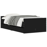 Bed Frame with Drawers without Mattress Black 90x200 cm 3207372