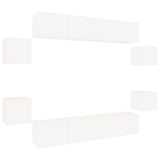 8 Piece TV Cabinet Set White Engineered Wood 3114214