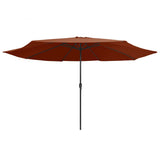 Garden Parasol Terracotta Polyester, Metal Large 47383