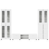 TV Cabinet Set with Drawer FLORIN 3 pcs White Engineered Wood 3398004