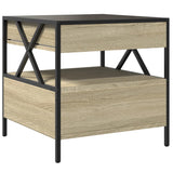 ZNTS Coffee Table with Infinity LED Sonoma Oak 50x50x51 cm 847713