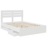 Bed Frame with Drawer White 140 x 200 cm Engineer Wood 3411499