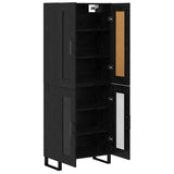 Highboard Black Oak 69.5 x 34 x 180 cm Engineered Wood 3403194