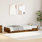 Bed Frame with Headboard Smoked Oak 75 x 190 cm Engineered Wood 3335257