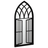 Garden Mirror Black Iron, Glass 100x45 cm Decorative Inlays 318362