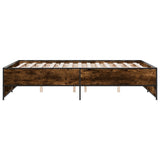 Bed Frame Smoked Oak Engineered wood, metal Double Durable 3279894