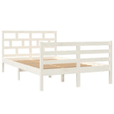 3101279 Bed Frame without Mattress White Solid Wood 120x200 cm