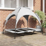 Dog Bed Folding Manual Silver Grey 122 x 93 x 106.5 cm Steel 42008176