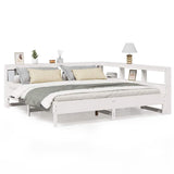 Bookcase Bed without Mattress White 200x200 cm Solid Wood Pine 3324410
