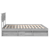 Bed Frame Grey Sonoma 200 x 200 cm Solid Pine Wood 3409724