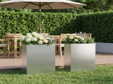 Garden Planter 2 pcs Silver 40 x 20 x 75 cm Galvanised Steel 8005439