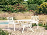 Bistro Set White Cast Aluminium Medium Decorative Inlays 3070585