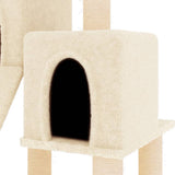 Cat Tree with Sisal Scratching Posts Cream 82 cm 171777