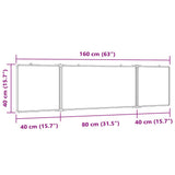Magnetic Whiteboard Foldable 160x40x1.7 cm Aluminium 4005364